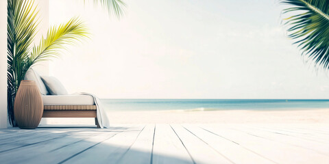 Summer tropical vocation luxury template with place for text. Social media post banner header cover flyer brochure invitation website web promotion. Trendy elegant modern design. Generative Ai content