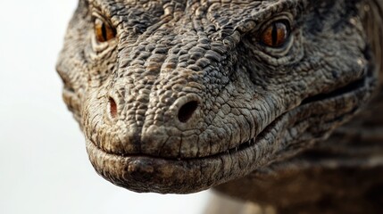 Fototapeta premium CloseUp of a Reptiles Face with Detailed Scales and Intense Eyes Perfect for Wildlife Photog