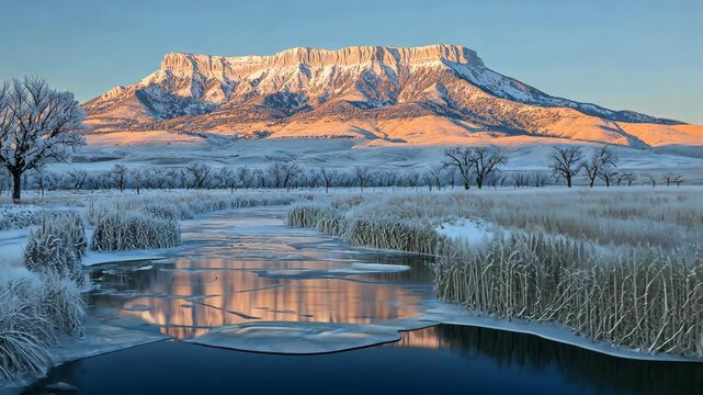 Majestic Winter Sunrise at the Beartooth Mountains