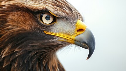 Detailed CloseUp of a Majestic Bird with Sharp Features and Intense Gaze Perfect for Wildlife