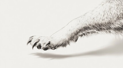 Detailed Illustration of a Furry Animal Paw in MidAir Perfect for Wildlife Nature and Artis