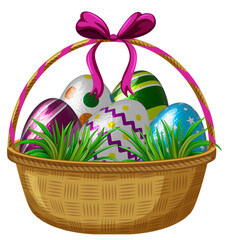 canasta de huevos de pascua