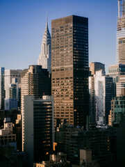 Naklejka premium Cityscape with skyscraper views from Midtown Manhattan