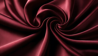 Obraz premium Abstract red fabric with soft wave texture abstract background, Red silk luxury fabric 