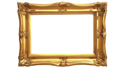Elegant Gold Picture Frame, Ornate Design, Empty, Ready to Display Artwork, Classic, Vintage, Gilded,  Decorative