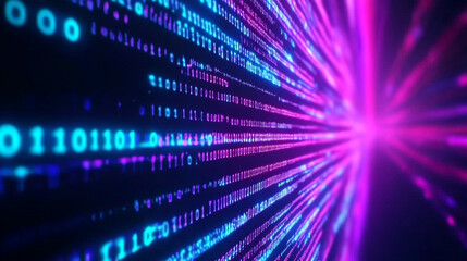 Obraz premium Abstract Futuristic Digital Data Stream