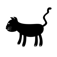 Mysterious Black Cat Vector Illustration Design
