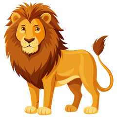lion vector illustration, majestic wild big cat predator drawing