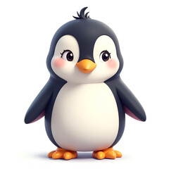 Adorable Cartoon Penguin With A Cheerful Expression
