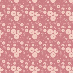 Seamless cute pattern with glazed donuts on pink background, pxl 5000x5000