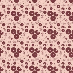 Seamless cute pattern with glazed donuts on pink background, pxl 5000x5000, wedding gift, illustration, wrapping paper, digital art