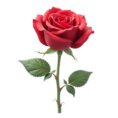 Red rose with a white background hd 