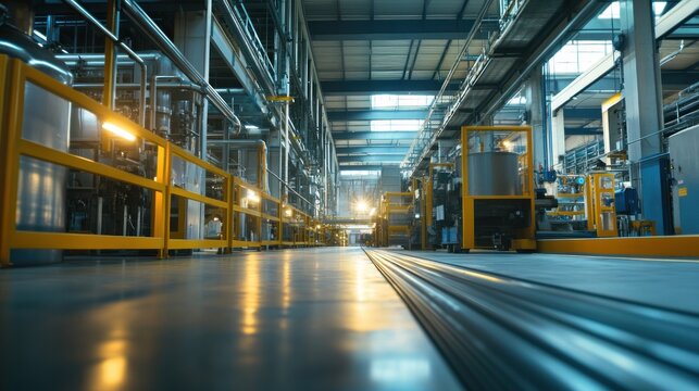 Industrial Factory Interior, Glimpse into Modern Manufacturing