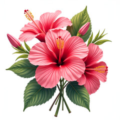 Vibrant Hibiscus Flowe Tropical Bloom