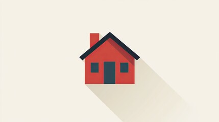 Simple Red House Icon Minimalist Flat Design Home Sweet Home Illustration Digital Art Graphic Resource Modern Building Design Element Red Roof House  