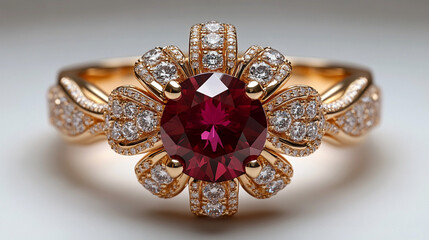 Fototapeta premium golden ring with diamonds