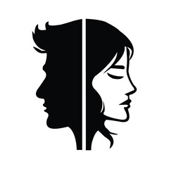 man and woman head silhouette