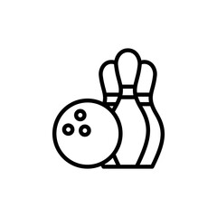 Bowling icon logo design. bowling ball and pin sign and symbol.