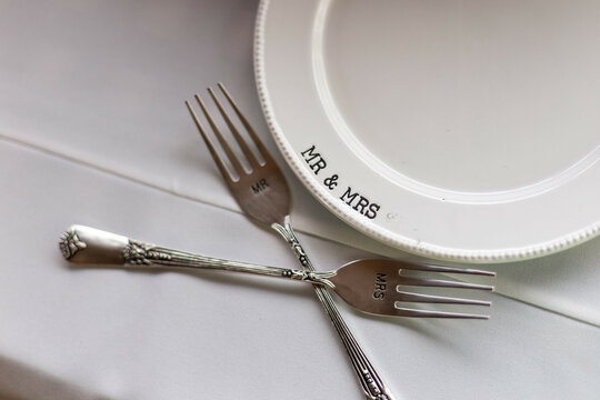 Mr & Mrs Plate and forks