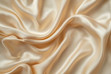 Obraz premium Luxurious cream satin fabric texture with elegant folds. AI generated