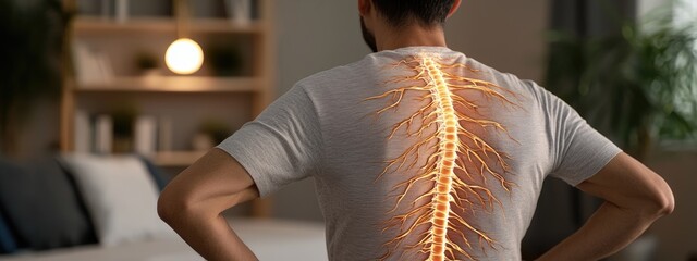 Back pain: spinal discomfort, posture strain, nerve pressure, muscular tension, vertebrae stress, skeletal misalignment, chronic stiffness, lumbar soreness, movement restriction, physical discomfort,,
