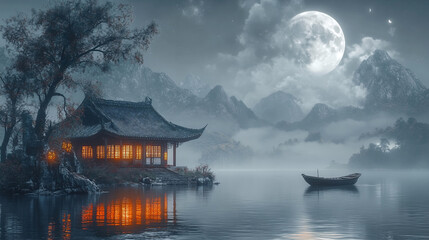 chinese temple in the morning