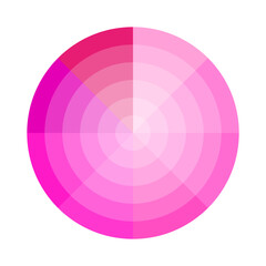 Pink gradient circle. Abstract round shape. Geometric radial design. Vector illustration.