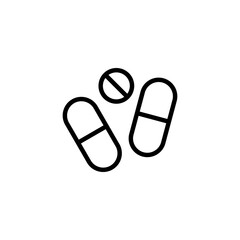 Pills icon logo design. capsule icon. Drug sign and symbol
