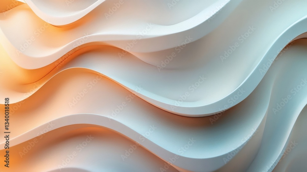 Poster smooth flowing layered abstract design with gentle color gradients