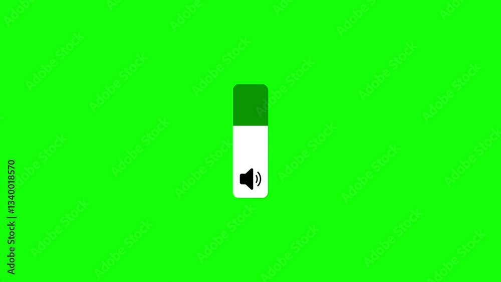 Poster modern volume slider animation on black background with sound control. smooth sound animation with v
