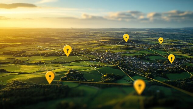 Connecting Rural Communities: Location-Based Services Transforming Sprawling Landscapes at Sunset