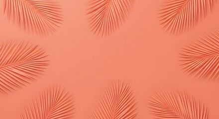 Fototapeta premium Collection of tropical leaves, palm, foliage plant with color space background.Abstract leaf decoration design.Exotic nature art, wallpaper 