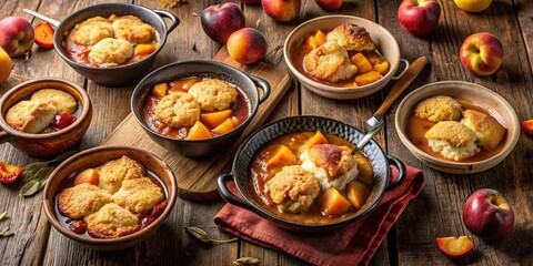 Delicious Georgia Peach Cobbler Pattern: Sweet Summer Dessert Background