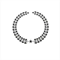 Elegant Classic Laurel Wreath Vector with Star Prestige Award Design
