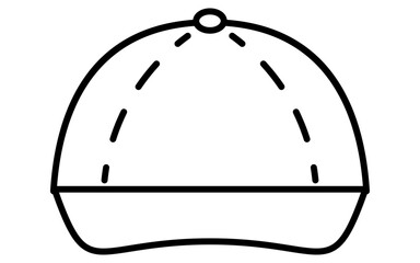 衣料品、帽子のシンプルな白黒の線画アイコン