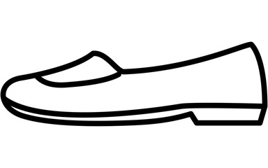 衣料品、パンプスのシンプルな白黒の線画アイコン