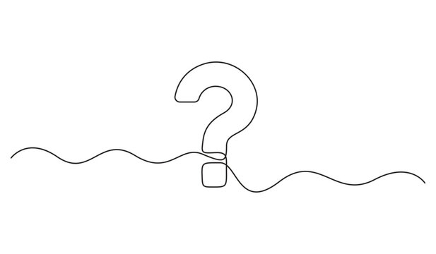 recommend clip art: Question mark linear background. Single continuous drawing of a question mark. Vector illustration