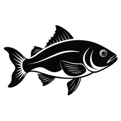 Fototapeta premium Black Fish Silhouette Vector Illustration