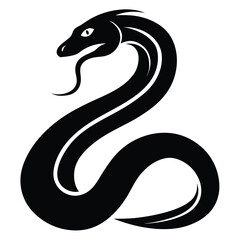 Fototapeta premium Minimalist Snake Silhouette Graphic Art