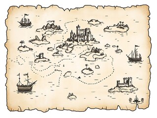 Ancient Treasure Map: Island Adventure.