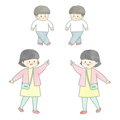 お出掛けする子どもたち