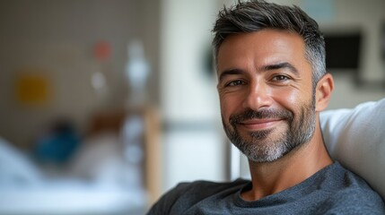 Obraz premium Portrait of a Smiling Middle-Aged Man