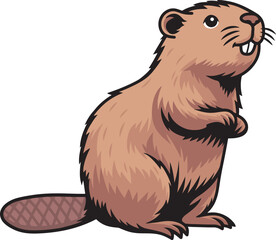 Cute beaver cartoon illustration which can be used for your stuff