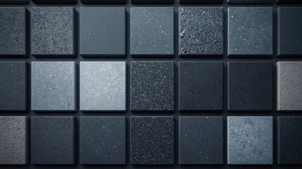 Naklejka premium Varied textures of dark gray and black tiles