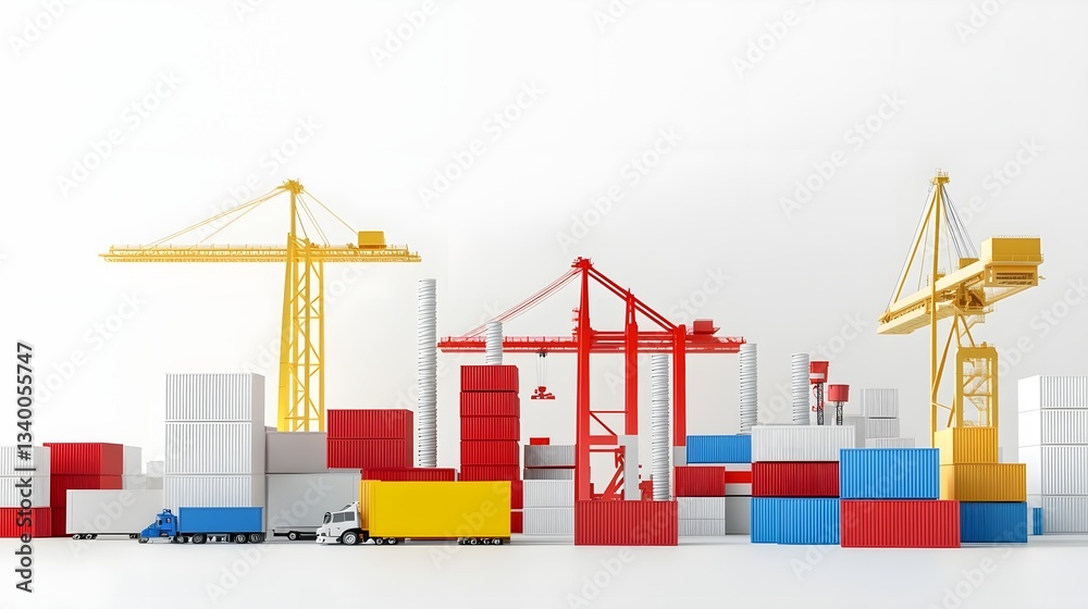 Poster a conceptual image depicting the concept of trade restrictions through the use of rising barriers co