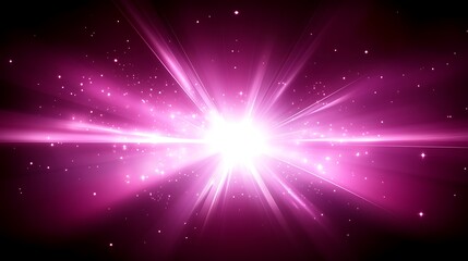 Fototapeta premium Abstract light burst with ethereal particles in purple space backdrop
