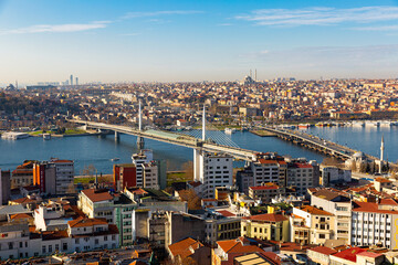 Aerial view of Istanbul historic centre and Golden Horn from Galata tower