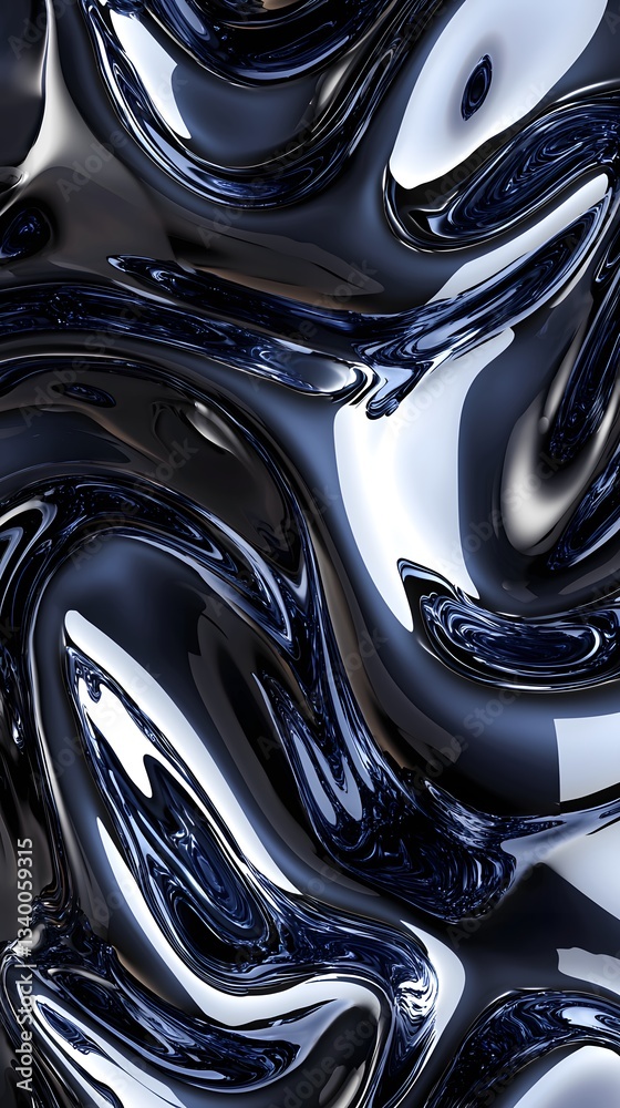 Poster unique black and white abstract background in 3d render featuring fluid dynamics and contrasting tex