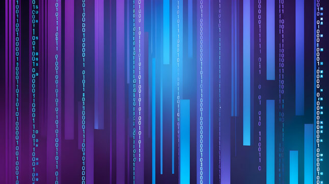 Futuristic Binary Code Stream Background