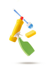 Household cleaning product isolated on white background.